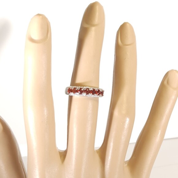 Fire Opal Band Ring Size 6 - Picture 10 of 13